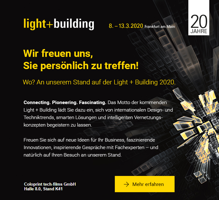 Besuchen Sie uns auf der light + building 2020